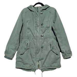 GAP Women's Hooded Utility Parka Olive‎ Green Size Medium